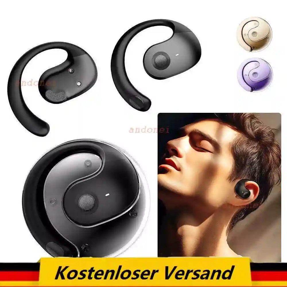 New ListingBluetooth Headphones Open-Ear Headset Wireless Sport with Earhook OWS Stereo Bass