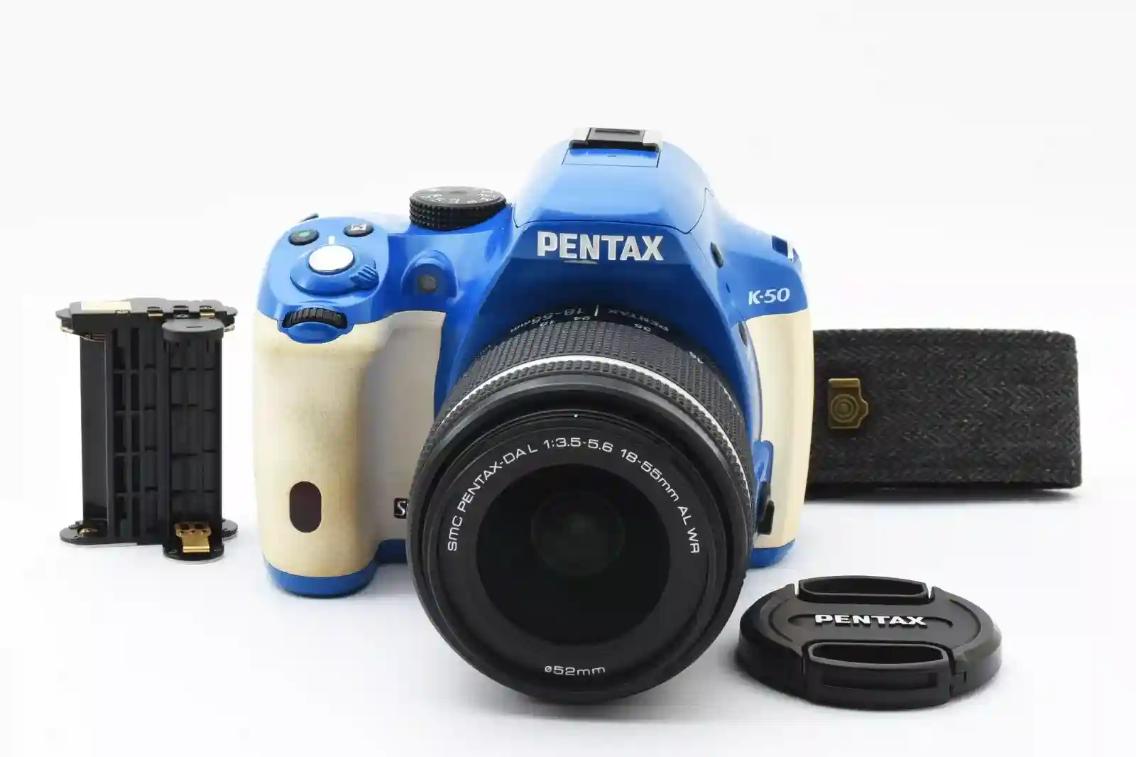 PENTAX K-50 16.2MP Digital Camera Blue/White w/18-55mm lens [Exc+++] Japan 8770