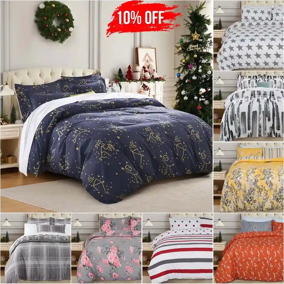 New ListingDuvet Cover Set Reversible Quilt Covers Single Double King Size Bedding Sets