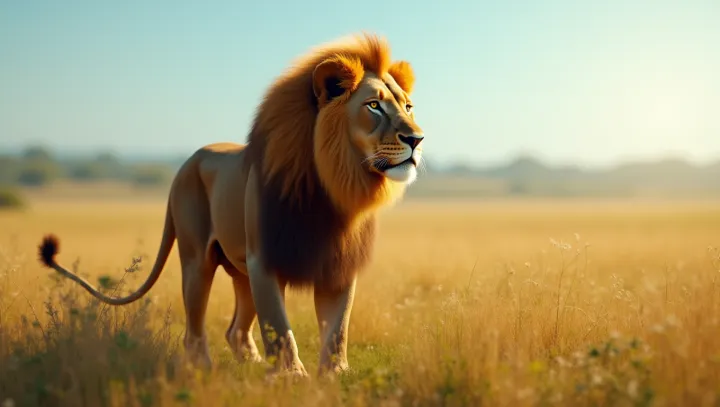 Sư tử hùng vĩ ở Serengeti của Tanzania