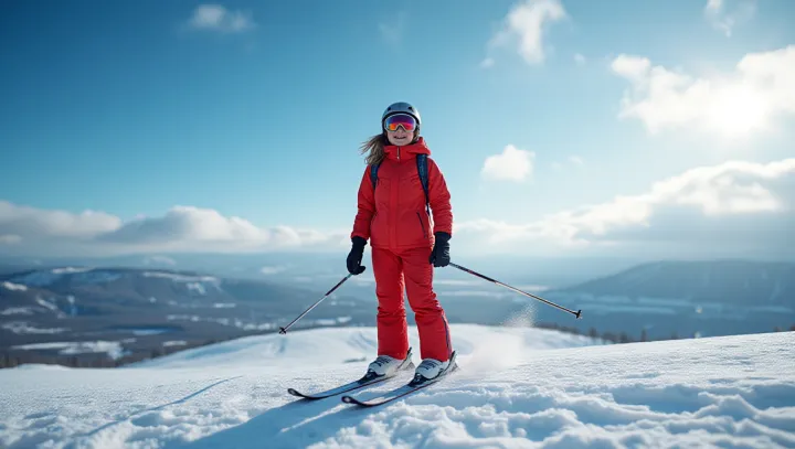 First-Time Skier's Adventurous Endeavor