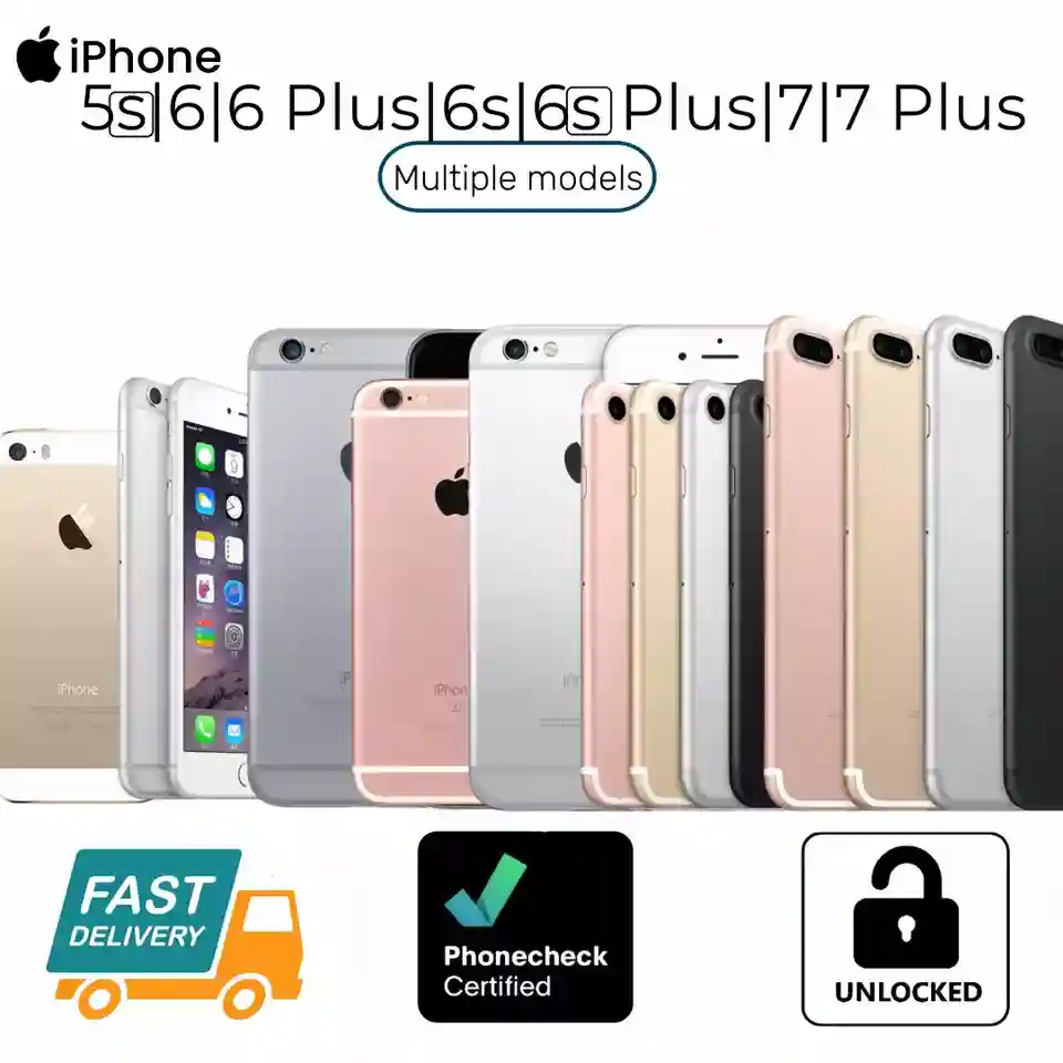 Apple iPhone 7 Plus|7|6s Plus|6s|6 Plus|6|5s-All Colors Unlocked-Very Good aPFz