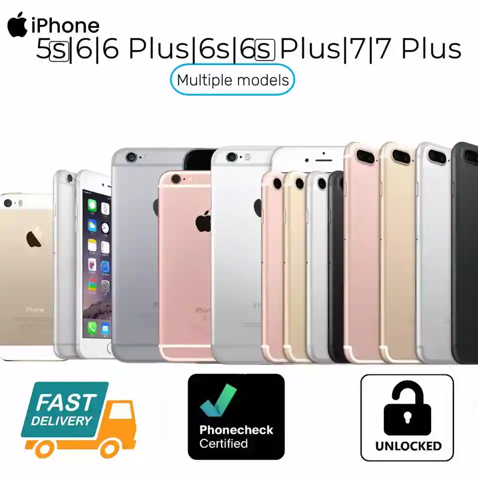 Apple iPhone 7 Plus|7|6s Plus|6s|6 Plus|6|5s-All Colors Unlocked-Very Good aPJK