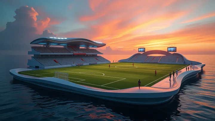 สนามฟุตบอลลอยน้ํา Stuns Sports World