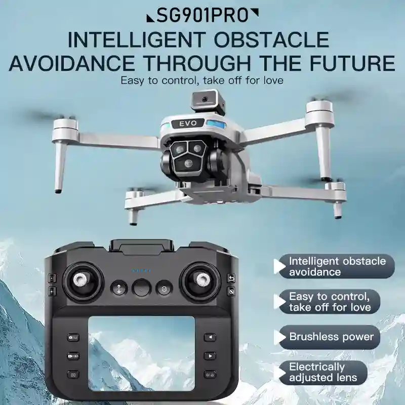 2024 SG910 Pro Drone Camera Wifi Optical Flow Location Remote Control w/ Screen