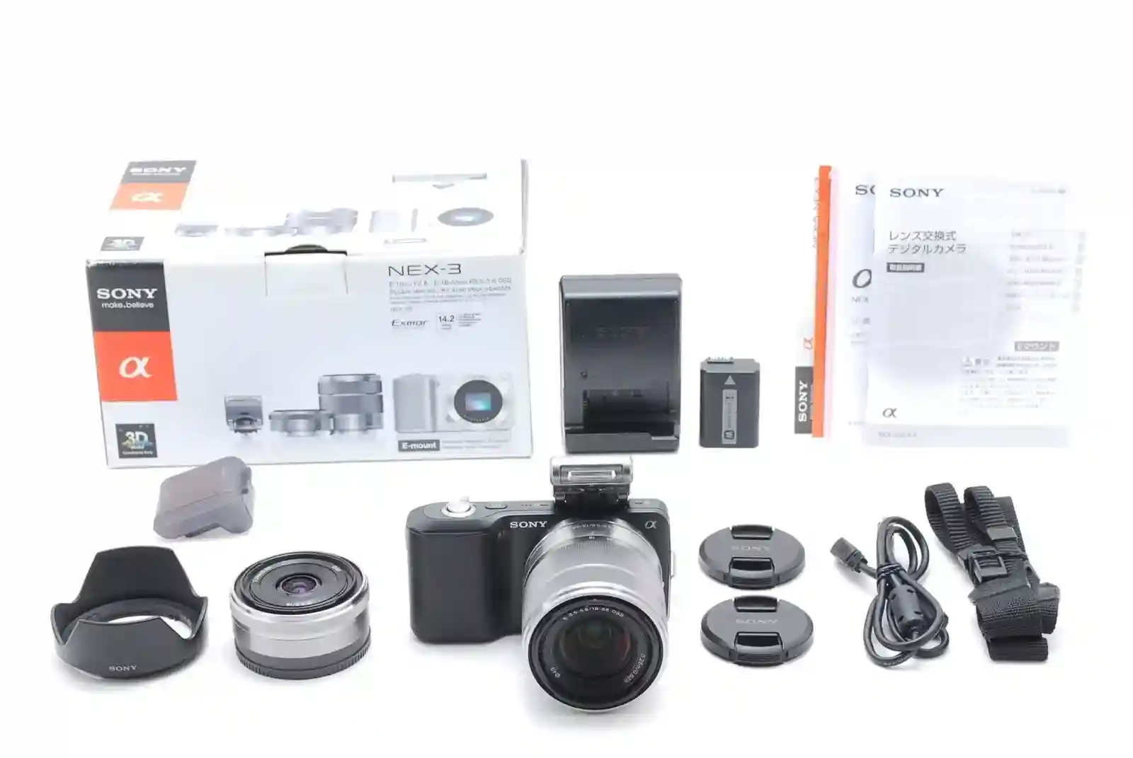 New Listing*MINT IN BOX* Sony Alpha Nex-3 14.2 MP Digital Camera 16mm 18-55mm Lens Set