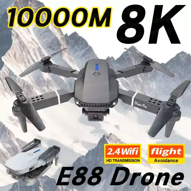 KBDFA 2025 E88 Professional Wide Angle RC Dron HD 4K Camera Mode Foldable Helico