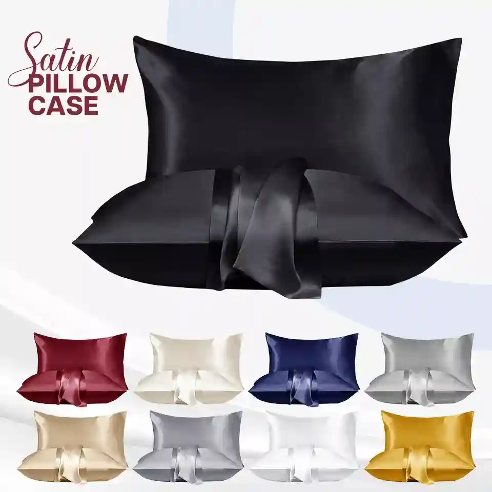 Soft 100% Satin Silk Pillowcase For Hair Pillow Covers Queen Standard 2, 4 Pack