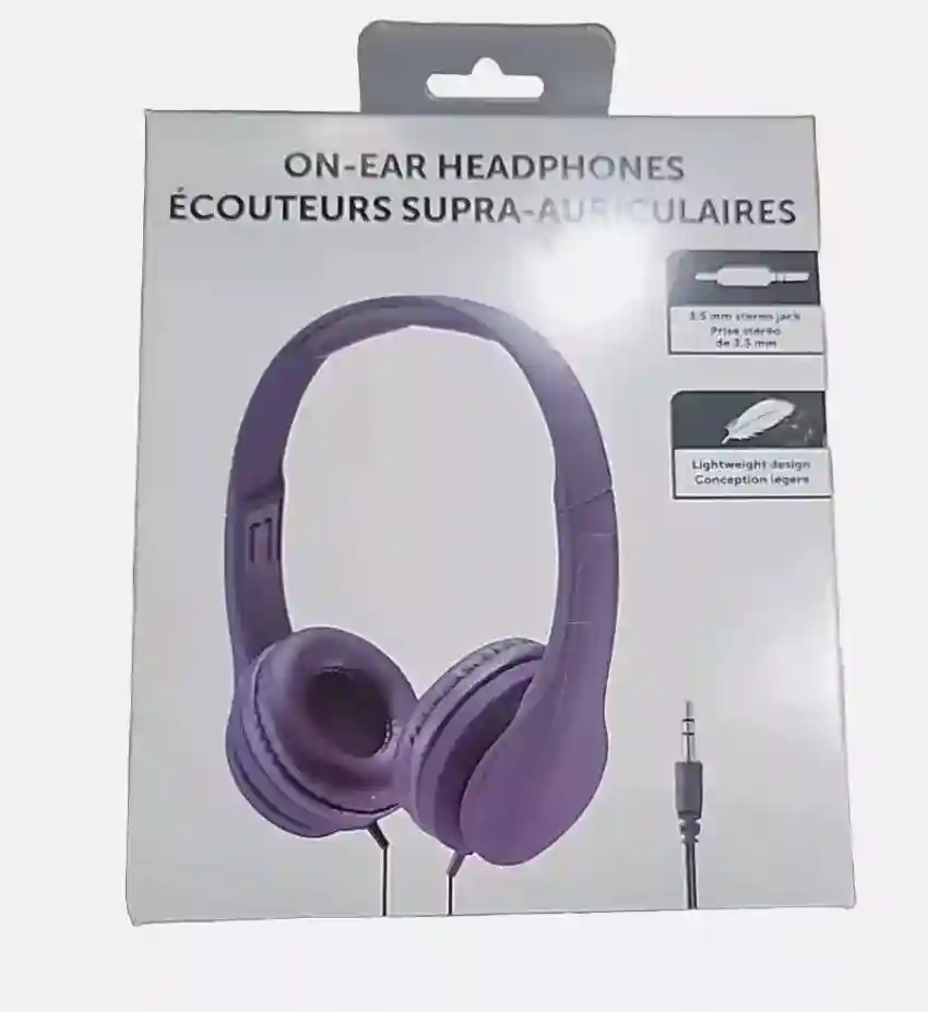 New ListingPurple On-Ear Headphones 3.5mm Jack – Comfortable, Lightweight, High-Quality