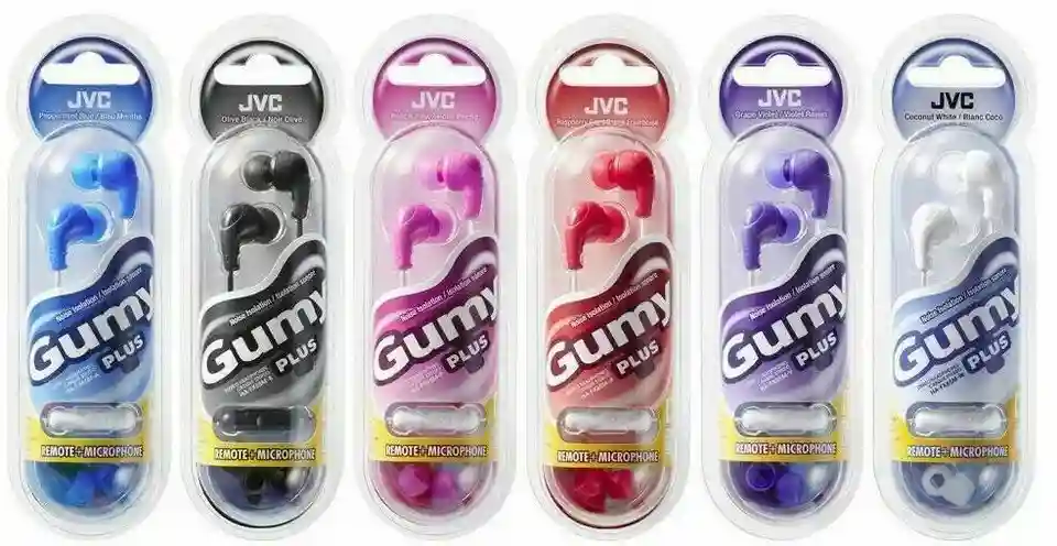 Jvc Gumy Plus In-Ear Earbud Earphones with Microphone HA-FX65M Asst. Colours New