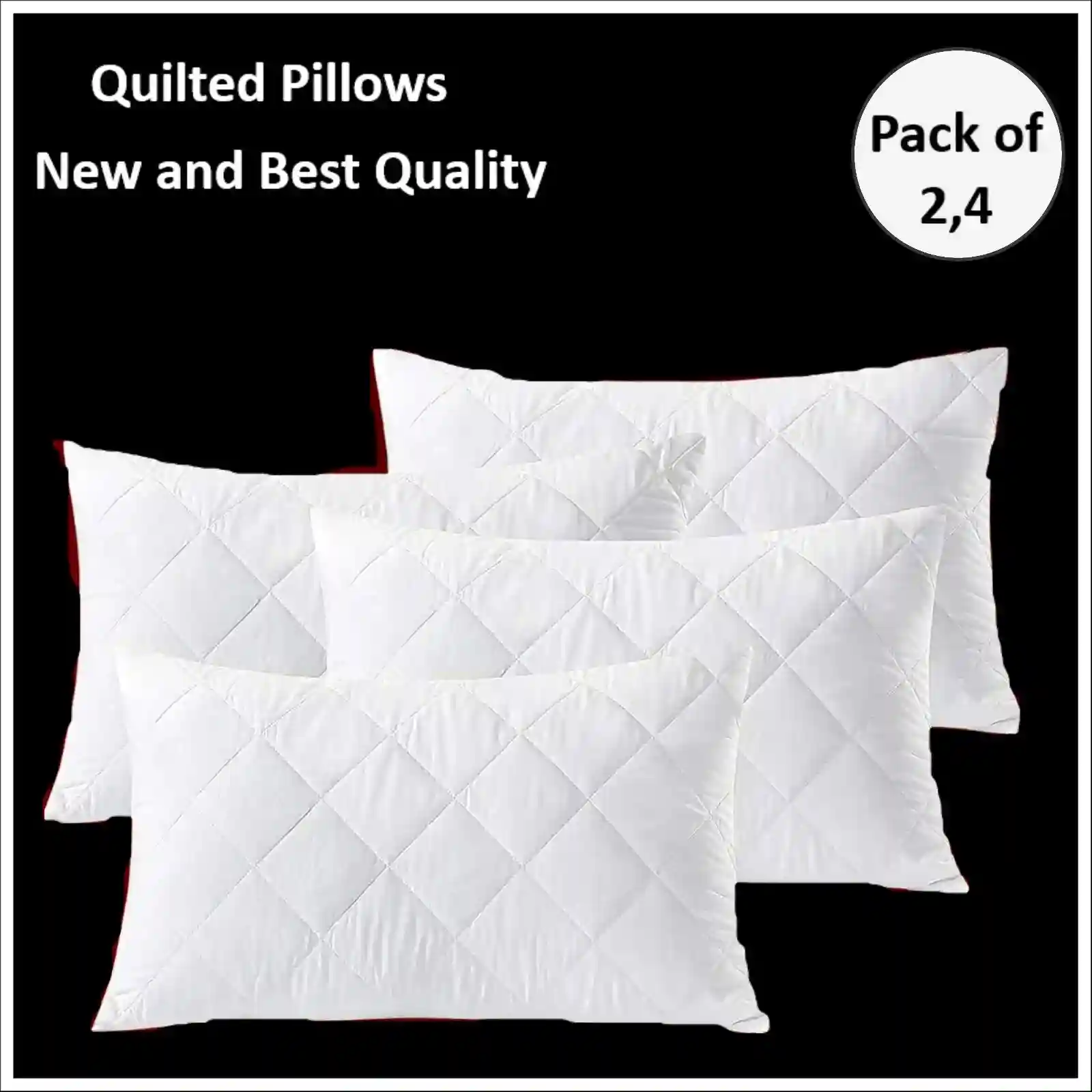 Quilted Pillows 2x 4x Pack Hotel Quality Bounce Back Deep Filled Pillows 29x19''