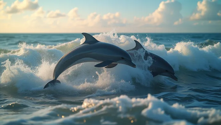 Dolphins Grace Waves ในปรากฏการณ์มหาสมุทร