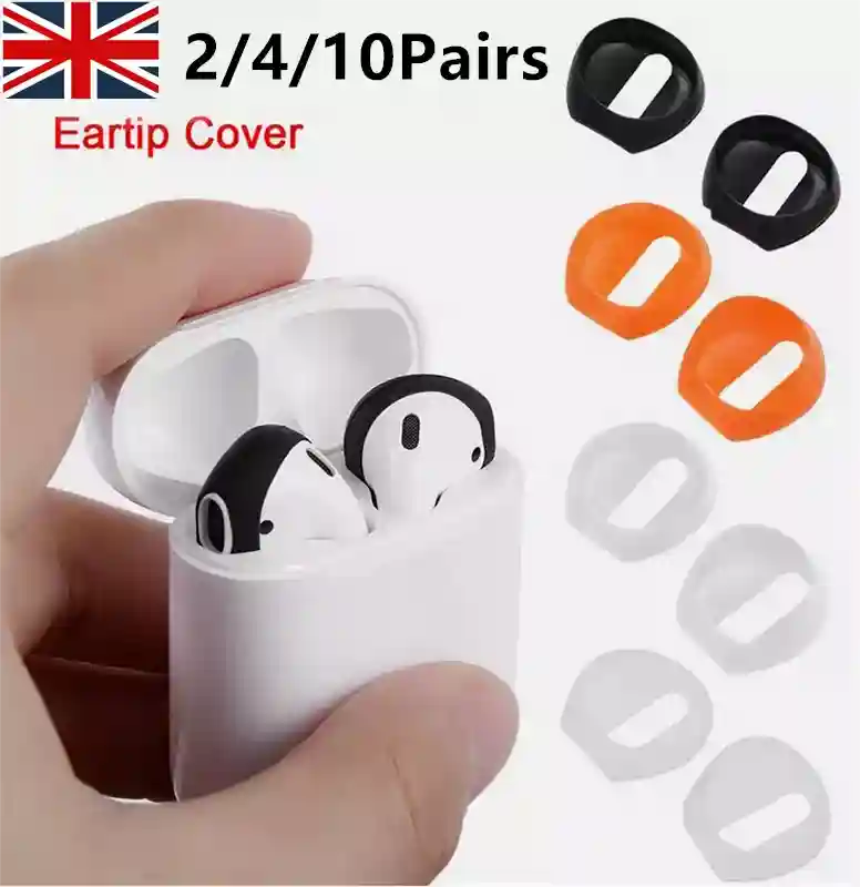 Anti Slip Earphone Tips Silicone Case Cover Earbud For Apple AirPods Earpods UK