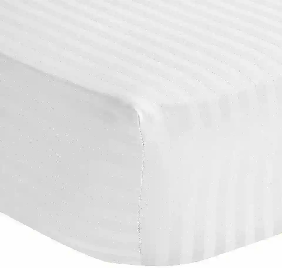 100% Egyptian Cotton 40CM Extra Deep Fitted Sheet 300TC Satin Strip