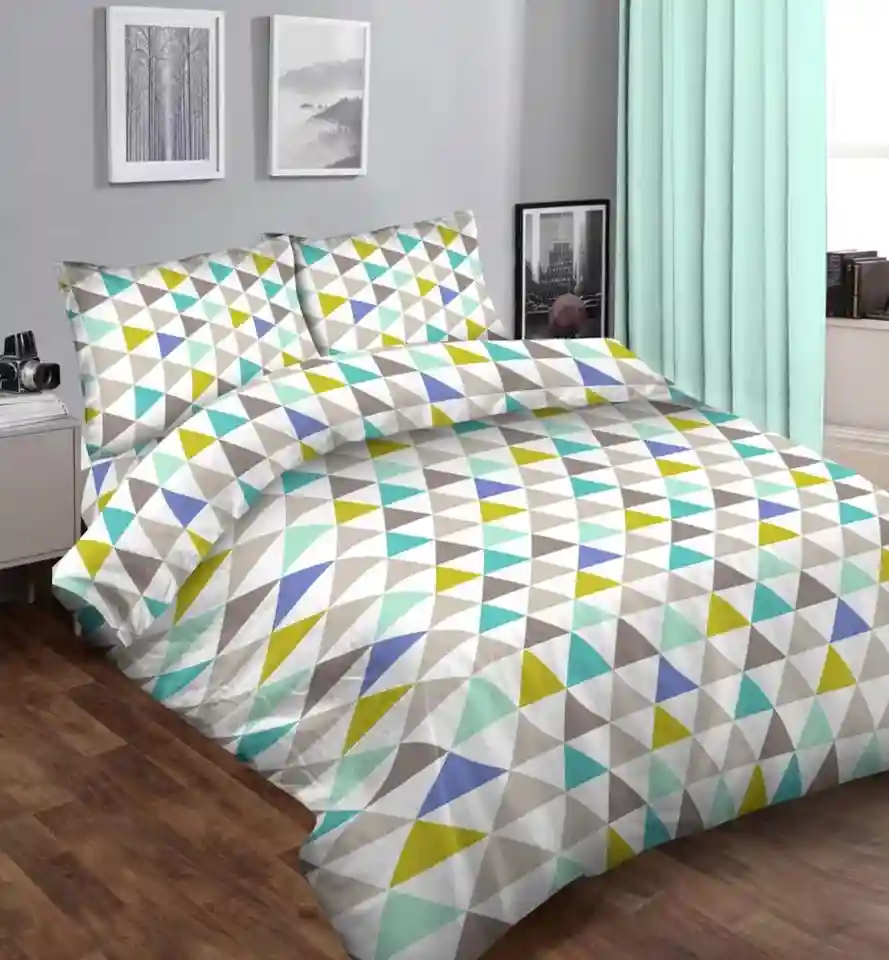 3 Pce Emperor Size Bedding Set Duvet Cover and Two Pillowcases Geometric Design