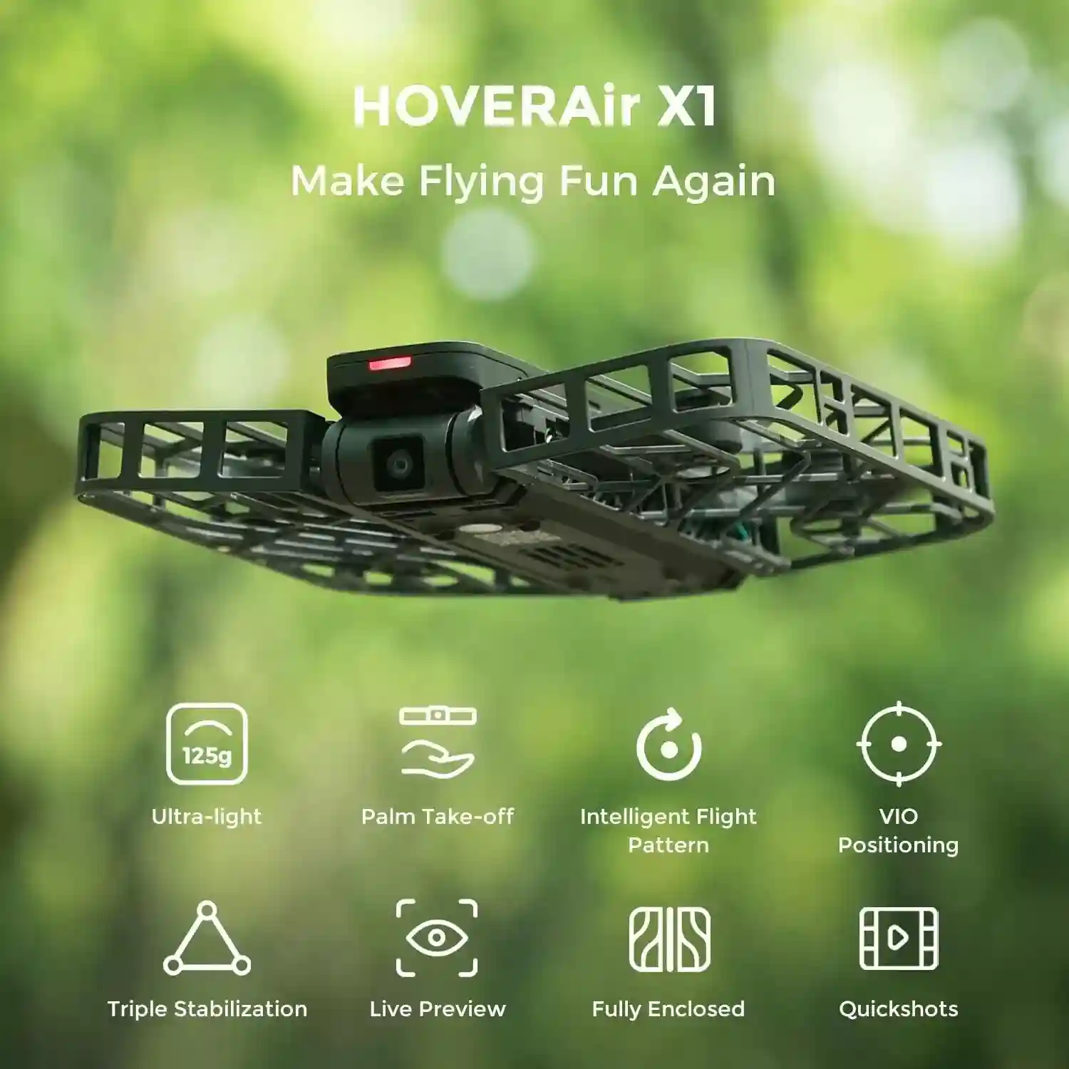 HOVERAir X1 Self-Flying Camera Pocket-Sized Drone HDR Video Capture Outdoor Shot