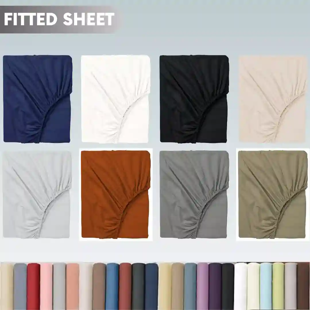 Fitted Sheet Deep Pocket Easy Care Breathable Microfiber Elastic Bedding Sheets