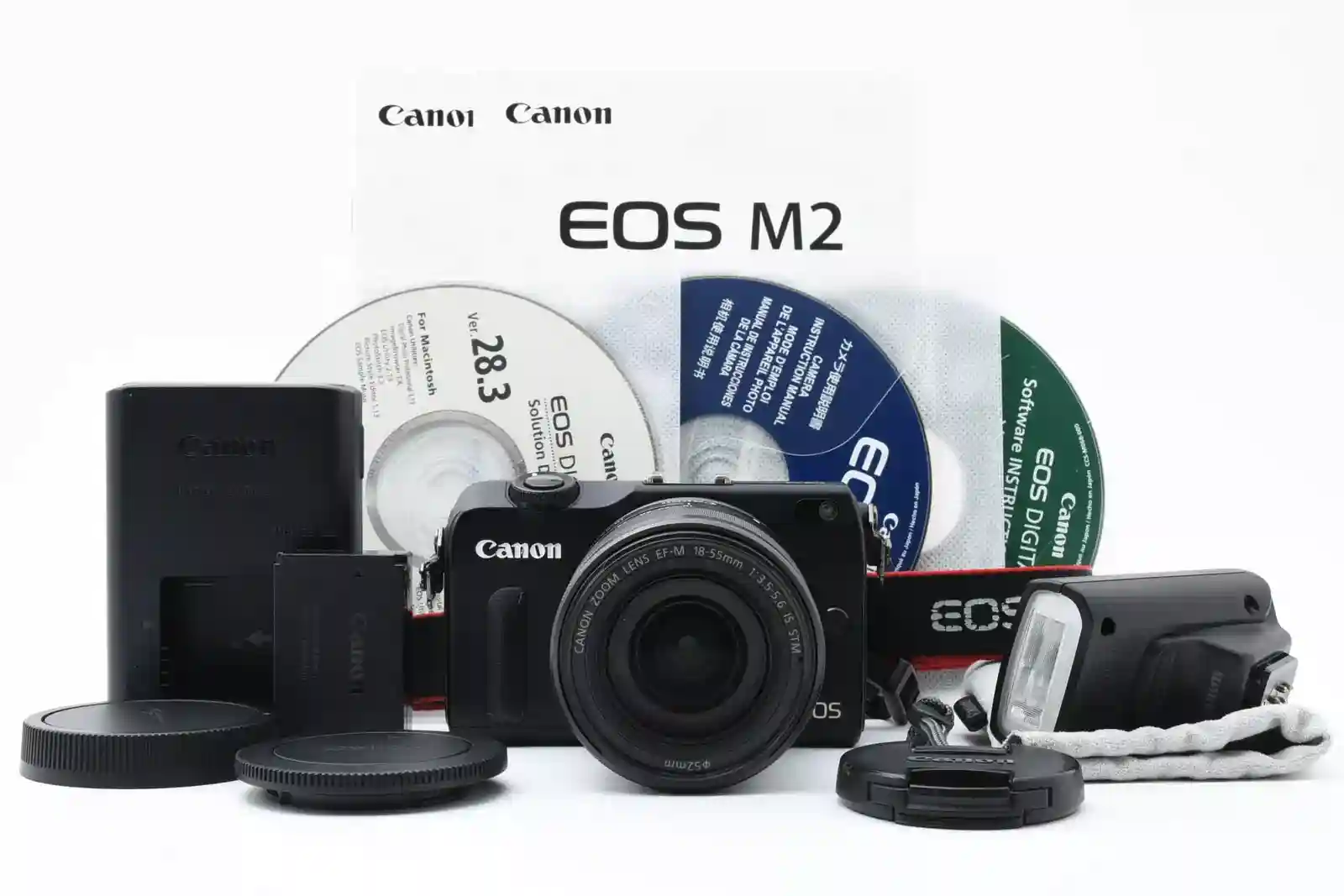 Canon EOS M2 Black 18.0MP Digital Camera 18-55mm Lens & 90EX [Exc+++] #2257856A