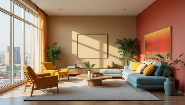จานสีใหม่สําหรับห้องนั่งเล่นทันสมัย