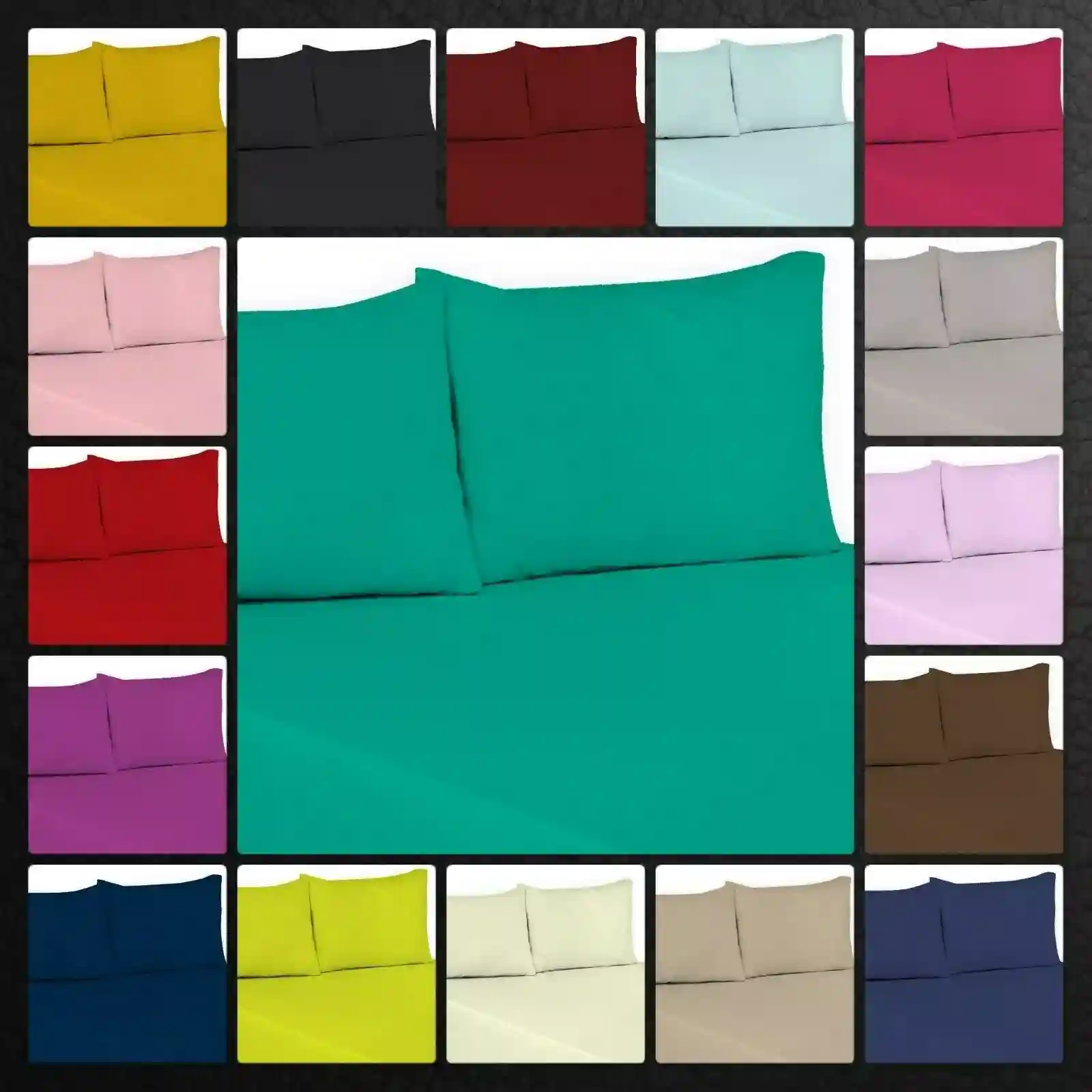 100% Polycotton Plain Dyed Flat Sheet or Matching PillowcaseAvailable All Sizes.