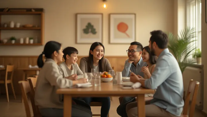 พลวัตของครอบครัวสมัยใหม่ที่หล่อหลอมโดยการออกแบบร้านอาหารที่สร้างสรรค์