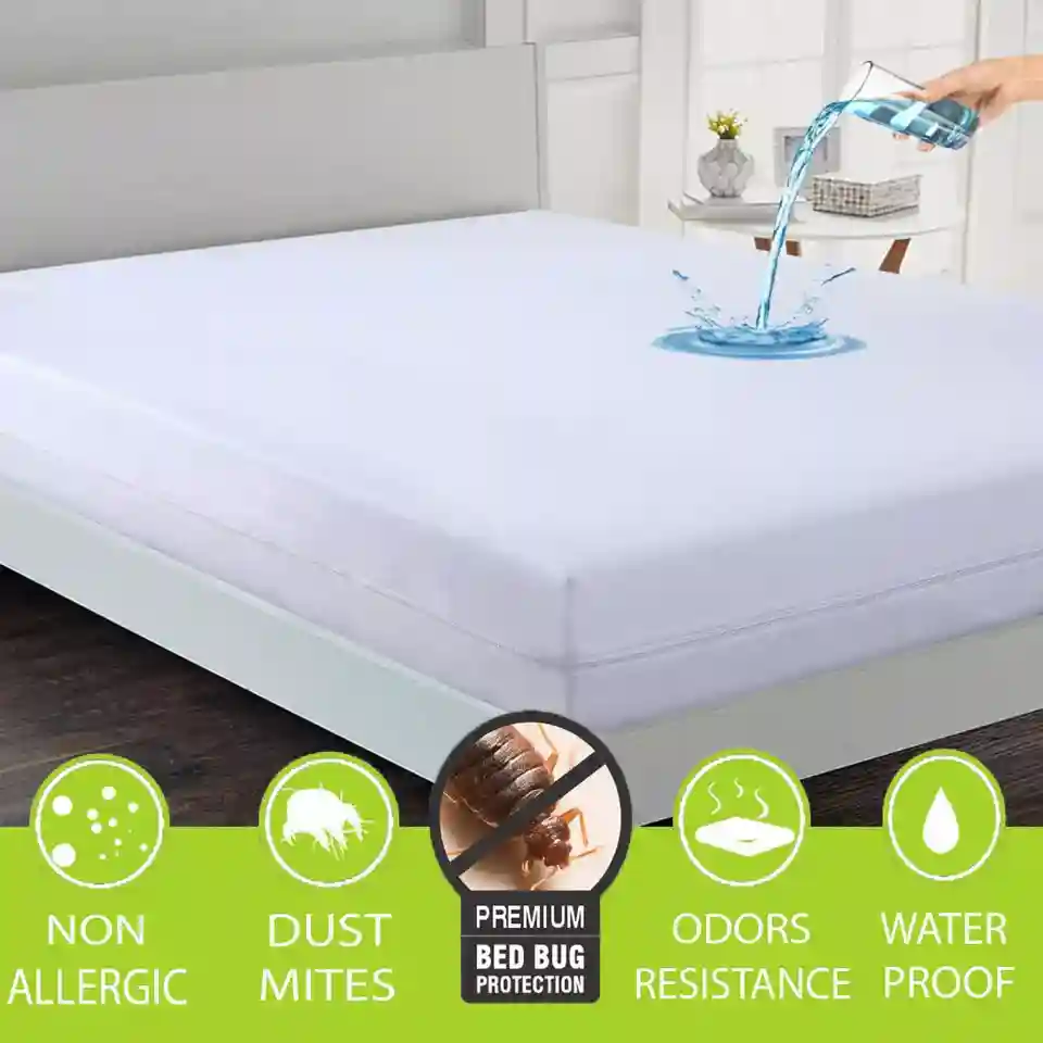 Waterproof Zipped Mattress Cover Anti bed Bug zip matress Protector Double King