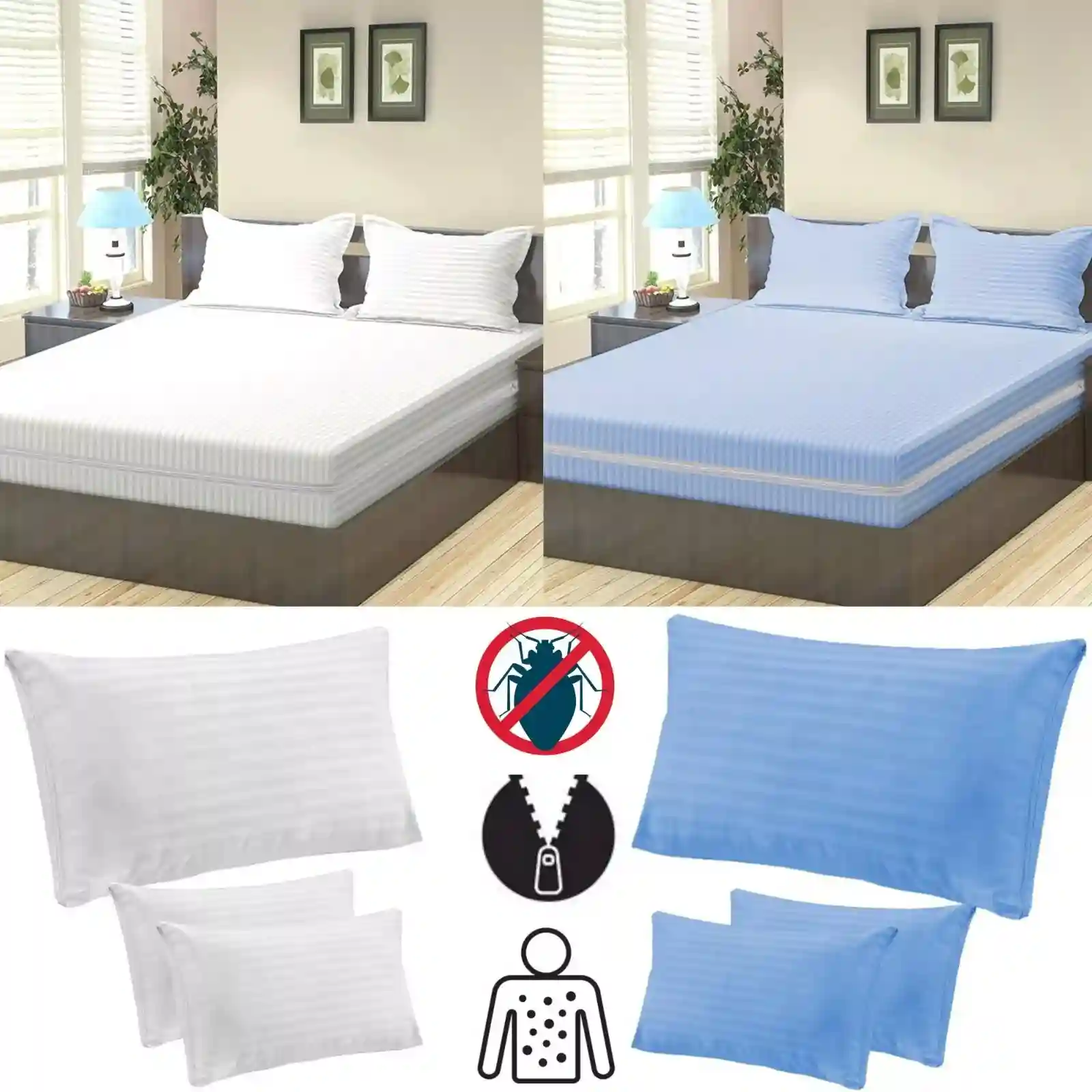 Zipped Mattress Cover Protector ANTI BED BUG Total Encasement King & Double Size