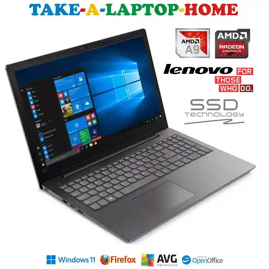 New ListingLenovo Windows11 15.6" Laptop AMD A9 Radeon Graphics Card Built-in 256Gb SSD DVD