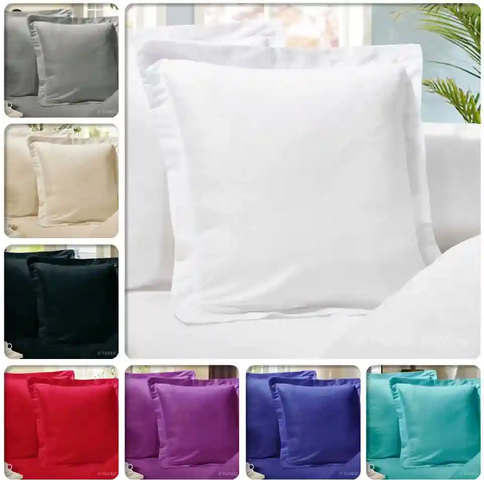 Pair of European Pillowcases 65 x 65 cm 1000TC Super Soft Pillow Cases