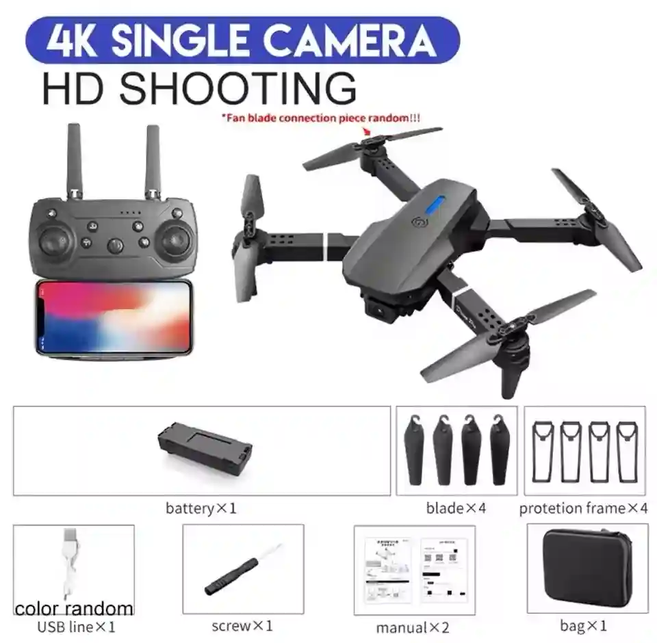 New ListingE88Pro RC Drone 4K Professional With P Wide Angle HD Camera Foldable WIFI FPV Height