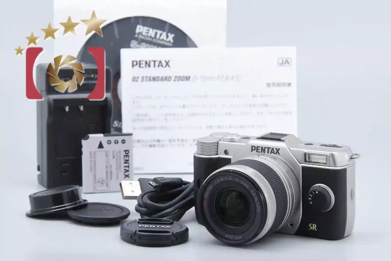 "Shutter count 179" PENTAX Q7 Silver 12.4 MP Digital Camera 5-15 Lens