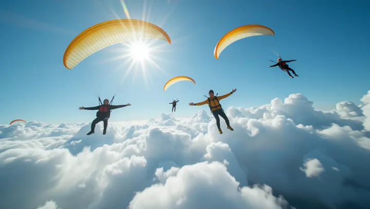 Paragliding: A Dance with Bright Skies
