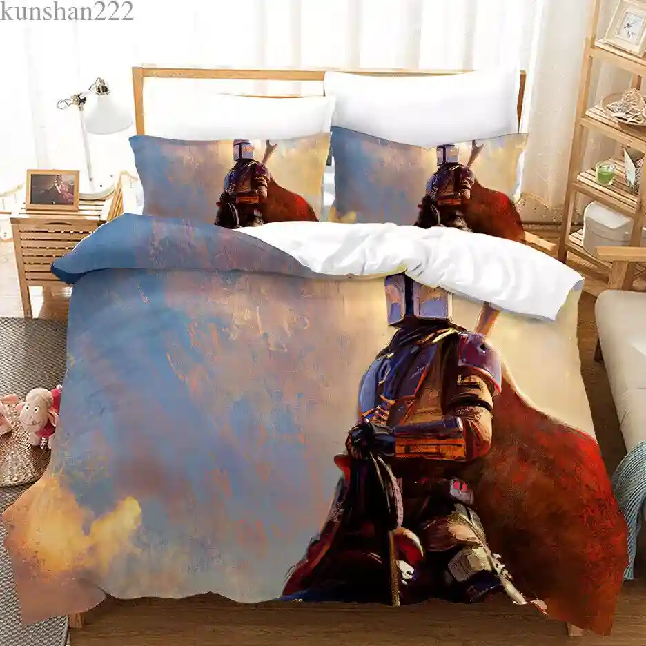 Star Wars Mandalorian Bedding Set 3PCS Duvet Cover Pillowcases Comforter Cover