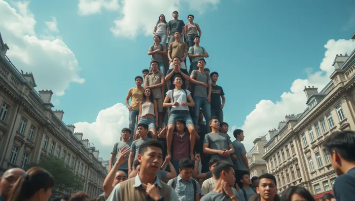 ความสามัคคีที่แข็งแกร่ง: หอคอยแห่งผู้คนในโมเมนตัม