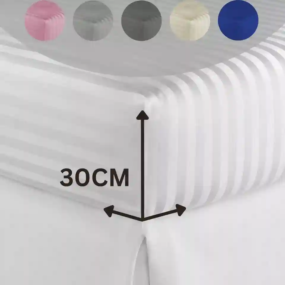 EXTRA DEEP FITTED SHEET 200TC 25/30 CM BED SHEETS SINGLE DOUBLE SUPER KING SIZE