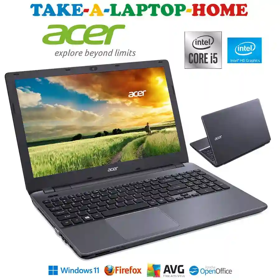 New ListingAcer TravelMate Windows11 Laptop Intel i5 Big 15.6" Widescreen DVD/CD-Rw 500Gb