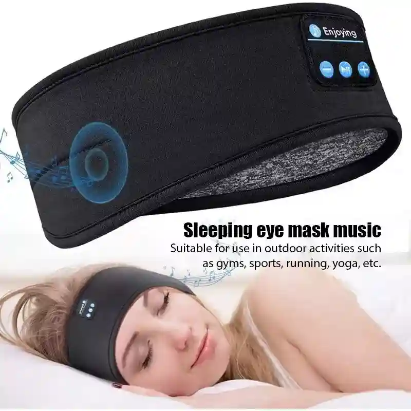 New ListingWireless Music Bluetooth Headband Sports Headphones Eye Mask For Sleep Work New