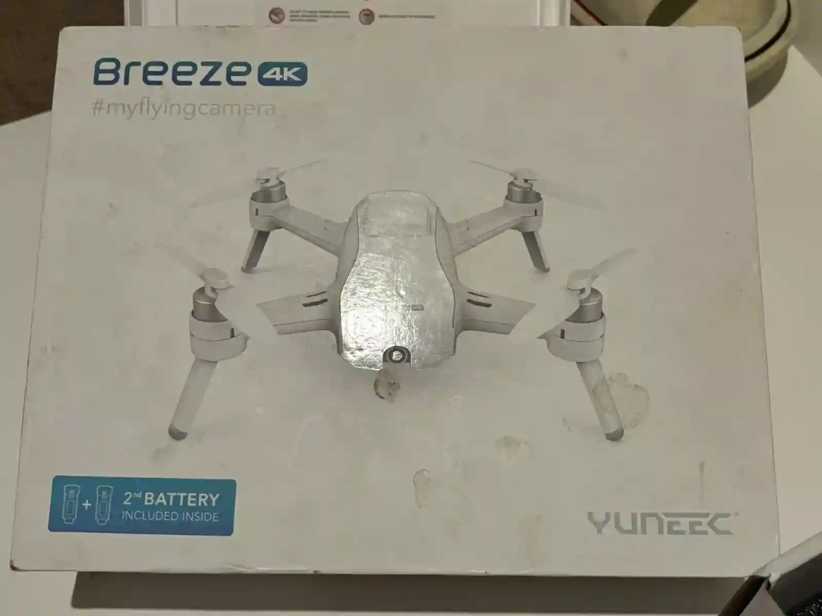 Yuneec Breeze 4K Camera Drone - White-Tested & Works