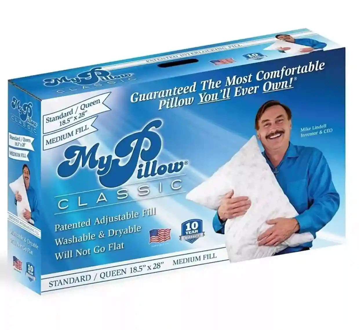 My Pillow 254672 As Seen On TV Classic Standard &Queen Medium Fill Bed Pillow US