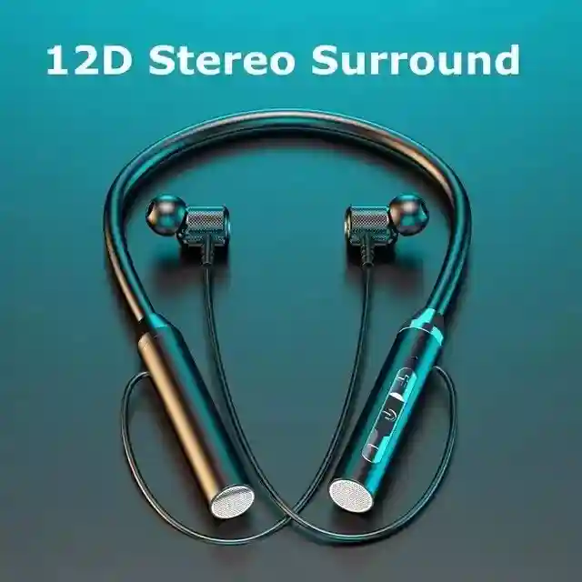 Wireless Headphones Bluetooth 5.0 Neckband Earphone Silicone HiFi 9D Stereo