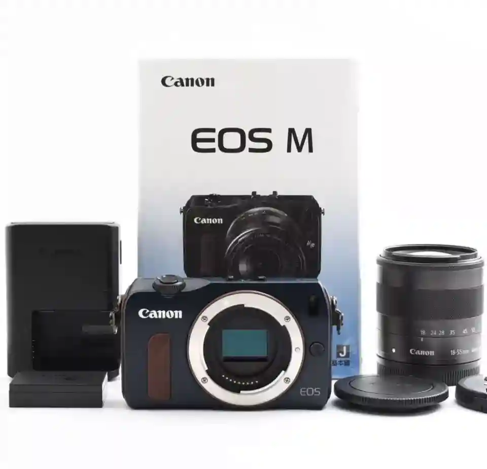 New ListingCanon EOS M 18MP Mirrorless SLR Digital Camera Blue 18-55mm Lens F/S From Japan