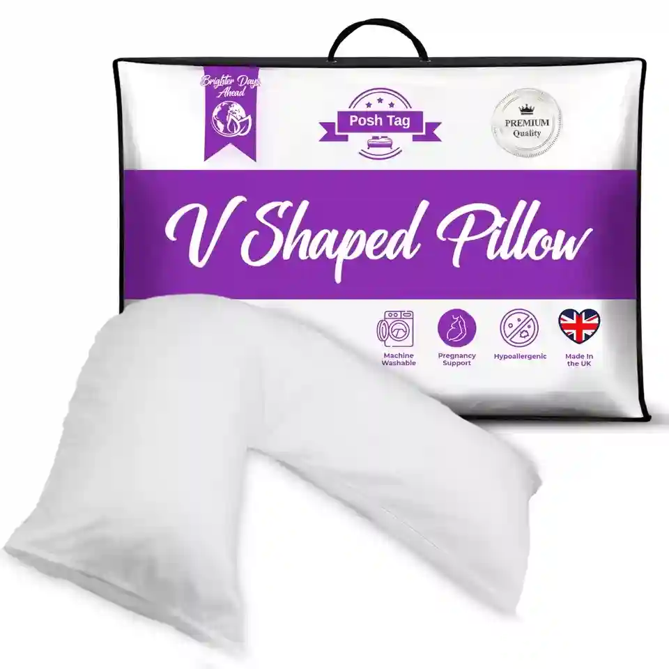 V Shaped Pillow - Extra Filled, Support for Pregnancy Maternity Nursing & Back