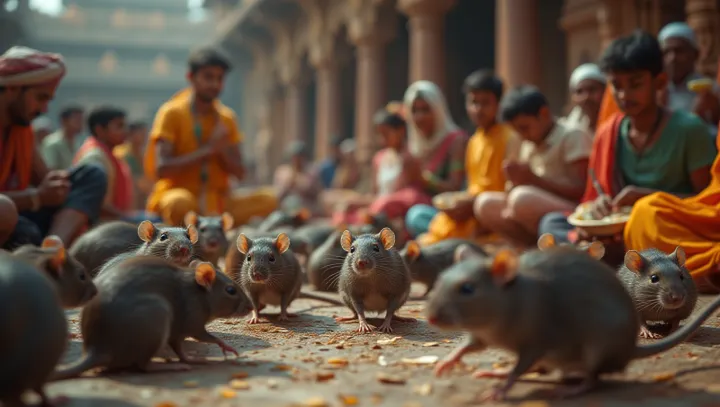 หนูได้รับความเคารพนับถือในวัดที่ไม่ธรรมดาของอินเดีย