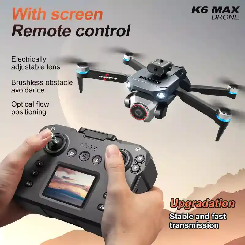 2024 New K6 Max Drone Camera Optical Flow Location Best Drone w/ Screen Control