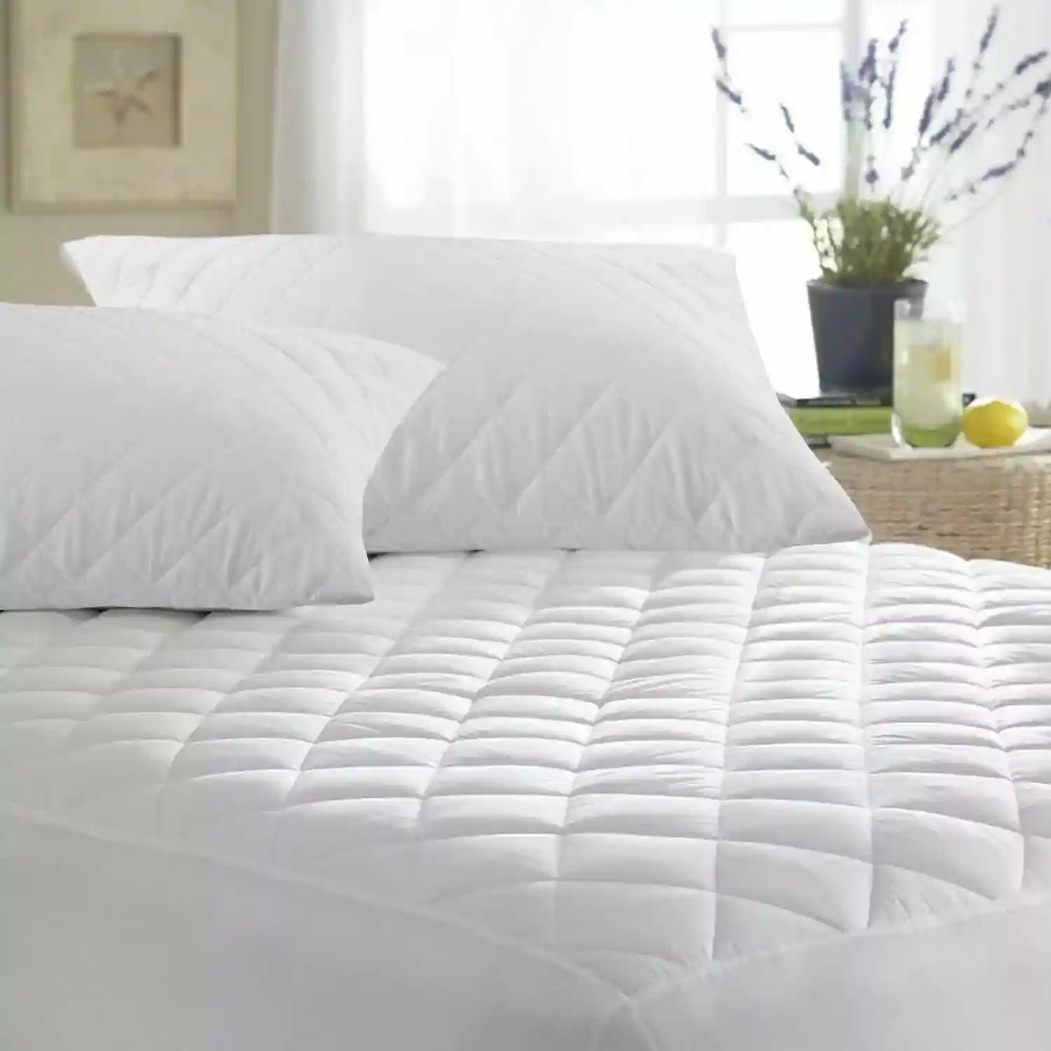 Extra Deep 40cm Quilted Mattress Protector 100% Cotton Elasticated Bed Cover