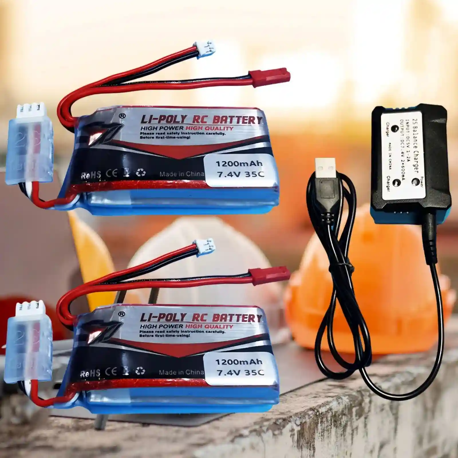 1/10 1/16 1/18 1/24 scale RC truck Battery , 2pc 1200mah 7.4 Batteries