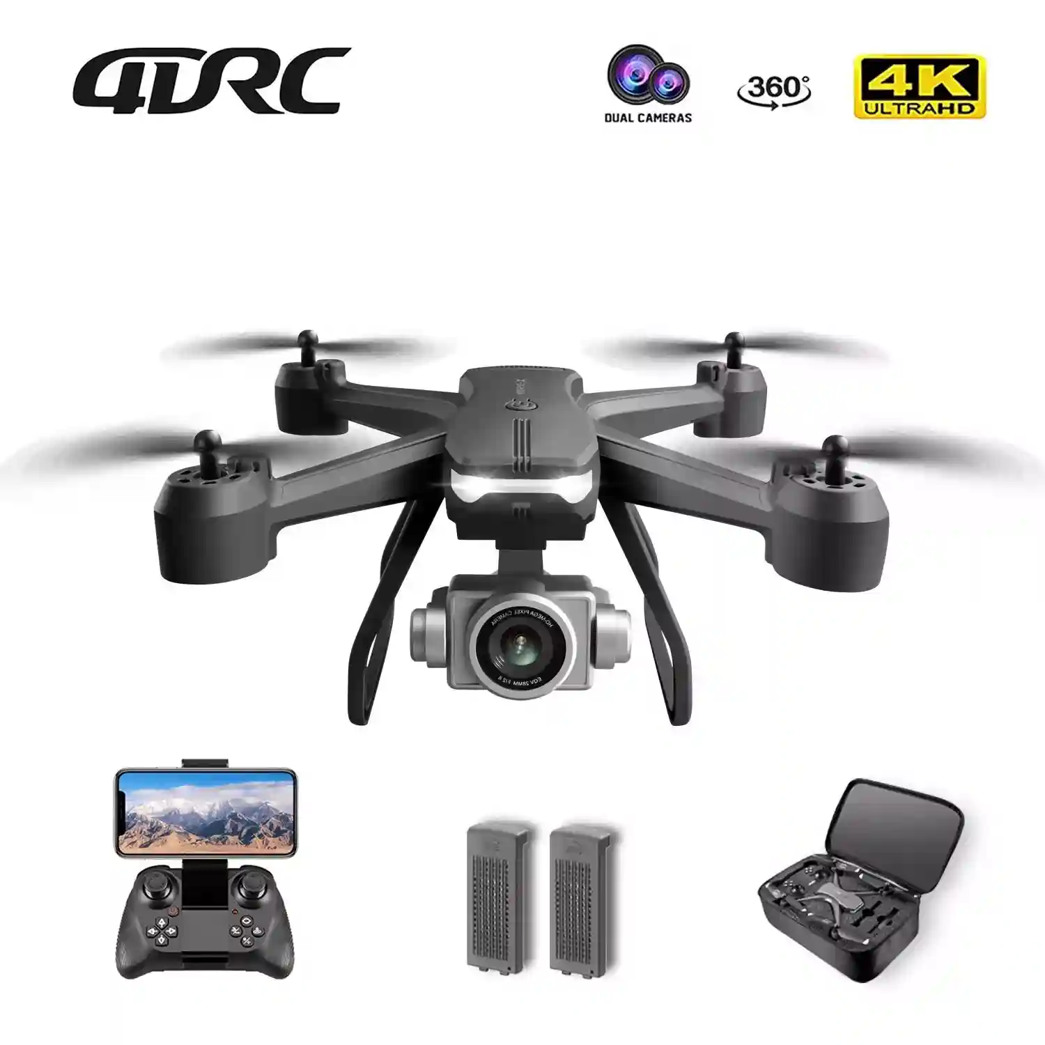 4DRC V14 Professional Drone HDR WiFi RC Quadcopter Dark Grey