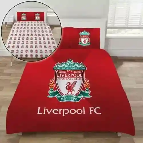 Liverpool FC Double Bedding Set Two-sided Duvet Cover Gradient Crest Football