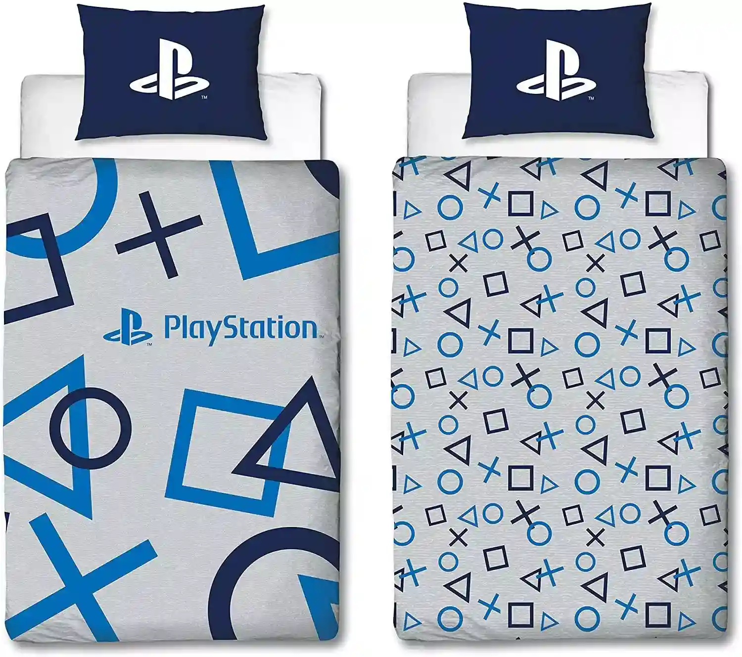 Sony Playstation Blue Single Duvet Cover Reversible Bedding Set PS5