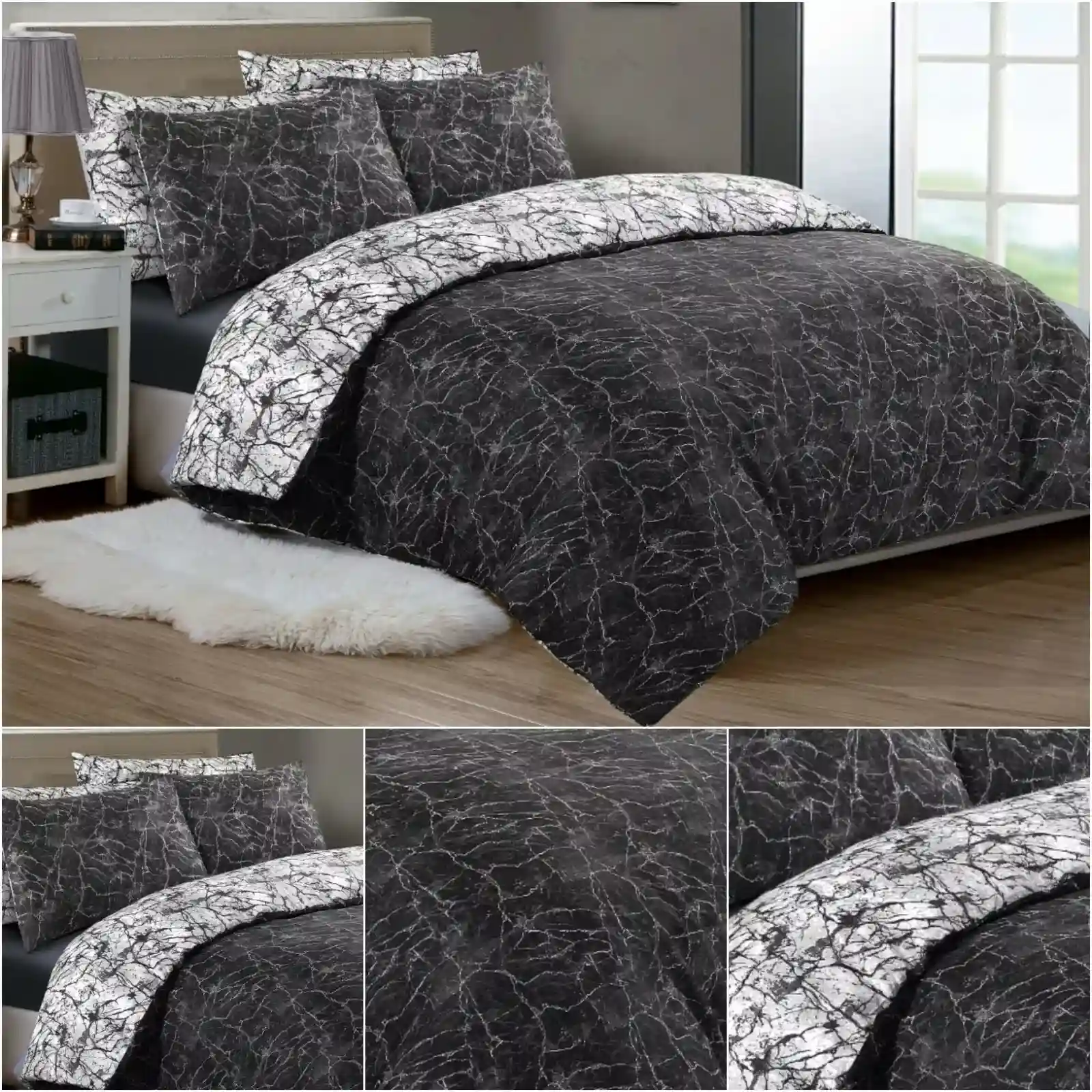 Duvet Cover Set 100% Egyptian Cotton Quilt Covers Bedding Sets Double King Size